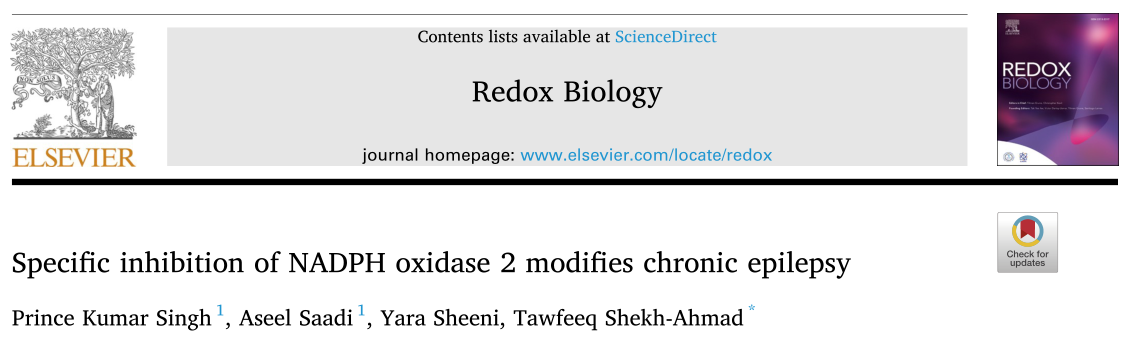 Redox Biology：特異性抑制NADPH氧化酶2修飾慢性癲癇